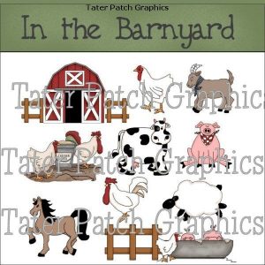 Whimsical farm animal graphics In the Barnyard