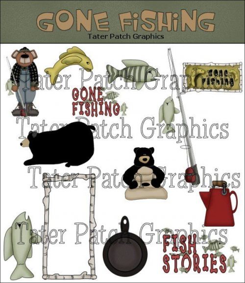 Gone Fishing Clipart Graphics