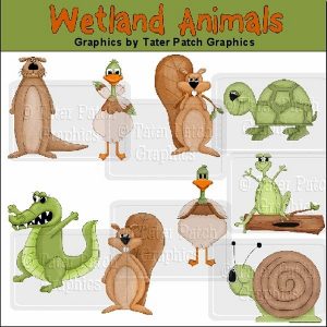 Wetland Animals Clipart Graphics