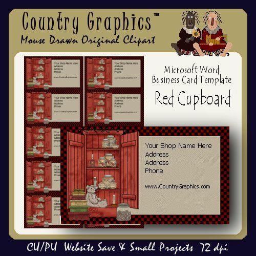 BUSINESS CARD Template Primitive Red Cupboard