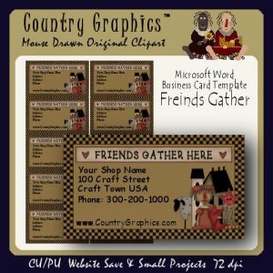 BUSINESS CARD Template Primitive FRIENDS GATHER