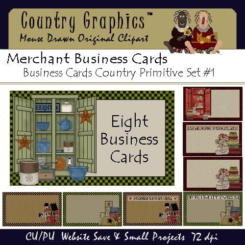 BUSINESS CARDS PRIMITIVE COUNTRY SET 1