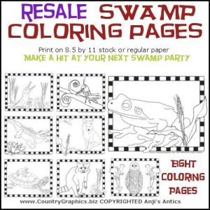 Resale Swamp Party Coloring Pages
