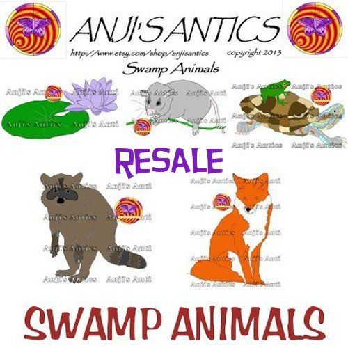 Resale Clipart Swamp Animals