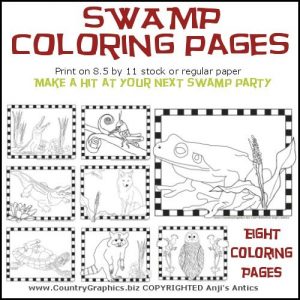 Swamp Party Coloring Page