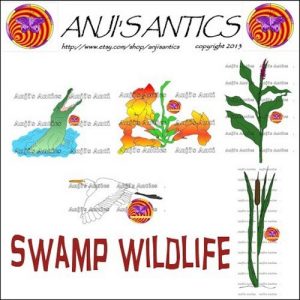 Swamp Wildlife Clipart Graphics