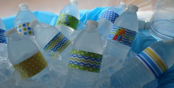 Pool Party Water Bottle Labels