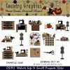 Sewing Clip Art Graphics Country Style Sample 1