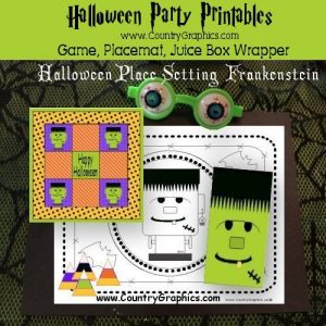 Frankenstein Halloween Party Printables Set