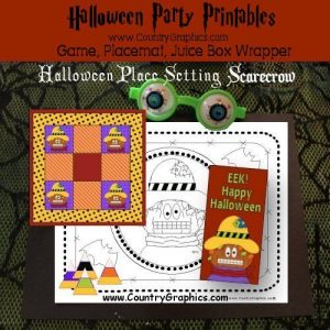 Scarecrow Halloween Party Printables Set