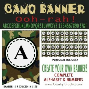 Camo Party Banner Kit