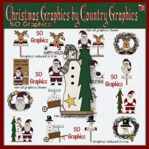 Country Christmas Graphics Set