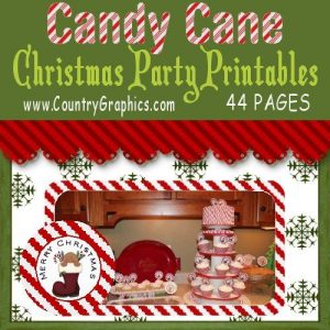 Candy Cane Christmas Party Printables - OVER 4O PAGES OF PARTY PRINTABLES