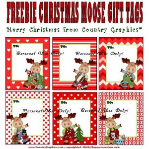 FREEBIE Christmas Moose Gift Tags
