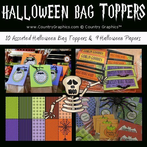 Halloween Bag Toppers & Digital Papers