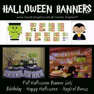 Halloween Banners - Magic Brews, Happy Halloween, Happy Birthday