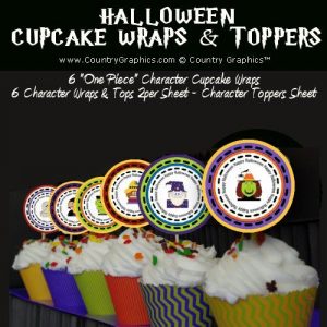 Printable Halloween Cupcake Wrappers Set