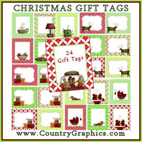 PRINTABLE 24 CHRISTMAS GIFT TAGS