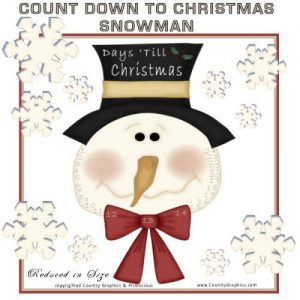 Printable Count Down To Christmas Snowman