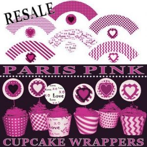 RESALE Printable Cupcake Wrappers Pink