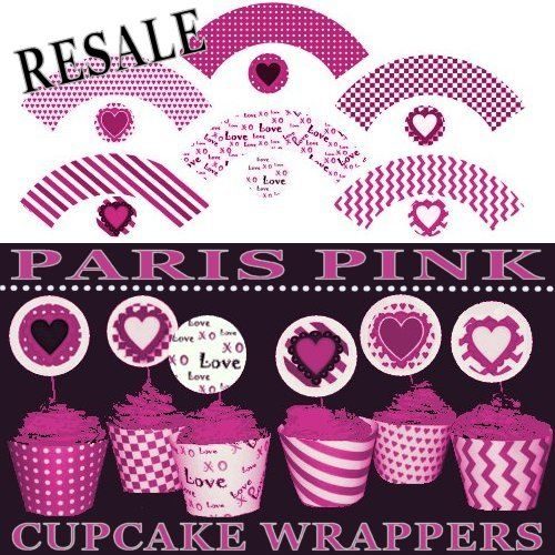 RESALE Printable Cupcake Wrappers Pink