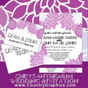 Wedding Invitation Set Chrysanthemum