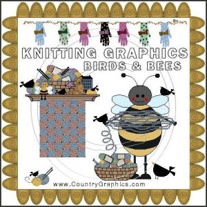 Knitting Graphics Clip Art Birds Bees