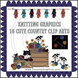Knitting Graphics Clip Art Country Cute