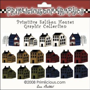 Primitive Saltbox House Clipart Graphics