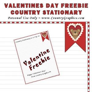 Teddy Bear Valentine Stationary Freebie