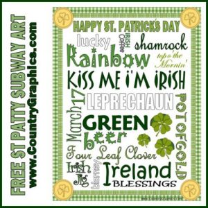 FREE St. Patrick's Day Subway Art Printable