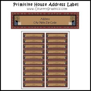 Primitive House Address Label