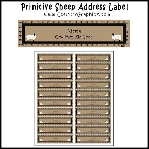 Primitive Sheep Address Label