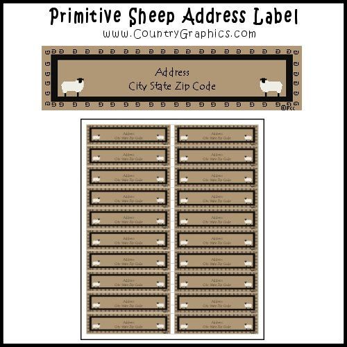 Primitive Sheep Address Label