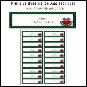 Primitive Watermelon Address Label