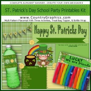 St Patricks Day School Party Printables Kit