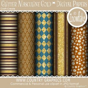Glitter Masculine Gold Digital Papers