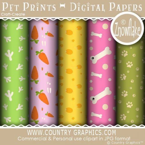 Baby Pet Prints Digital Papers