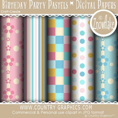 Birthday Party Pastels Digital Papers