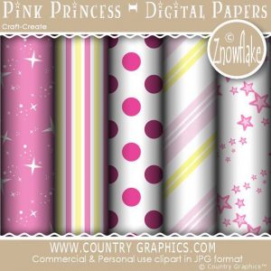 Pink Princess Digital Papers