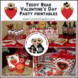 Teddy Bear Valentines Day Party Printables