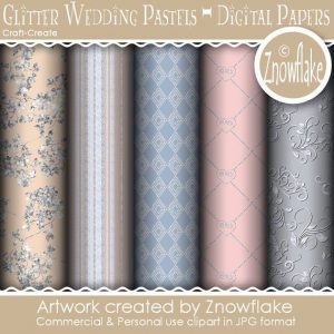 Glitter Wedding Pastels Digital Papers