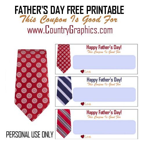 Father's Day "Coupon Good For" Printable Freebie