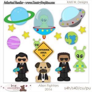 Alien Fighters Clipart Set