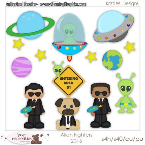 Alien Fighters Clipart Set