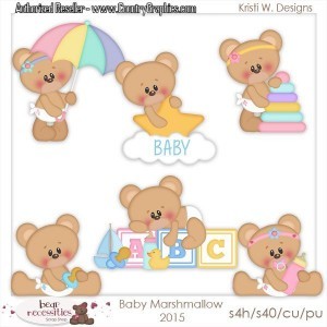 Baby Shower Bears Clipart Set