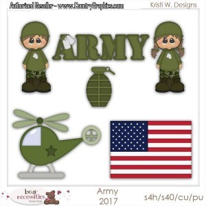 Cute Camouflage Army Clipart Set