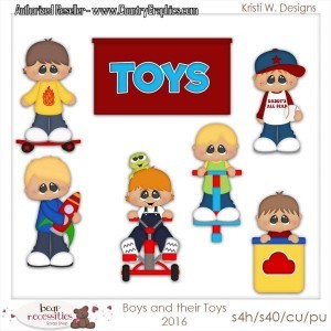Boys and Their Toys Clipart Set